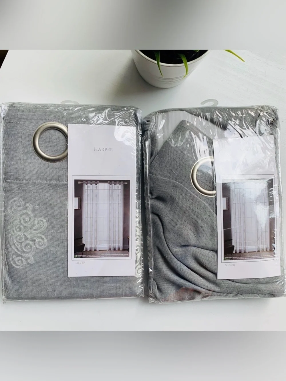 HARPER Canora Grey Noyes Sheer Grommet Curtains Panels Pair 2 54 x 84 NEW NIP